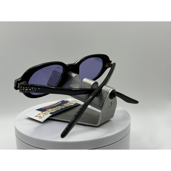 Vintage Sunglasses 1950s Style Purple Lens Black Plastic Rhinestone Frame 1950s main image 5
